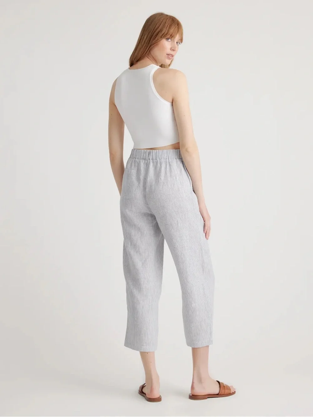 Quince 100% European Linen Pinstripe Linen Pants